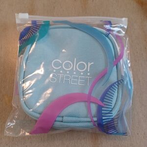 Color Street Blue Zippered Pouch Bag Coin Purse